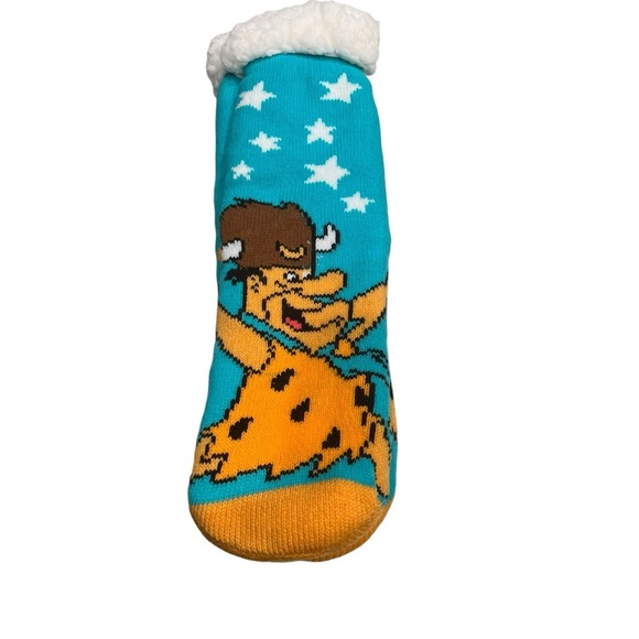 The Flintstone 1 Pair Slippers Sherpa Lined Socks Soft Warm Non Slip One Size - Picture 1 of 5